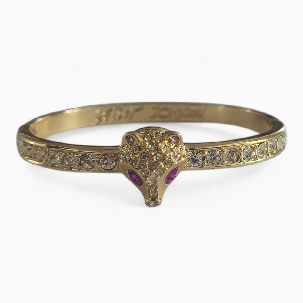 Betsey Johnson Gold-tone Embellished Fox Bangle Bracelet